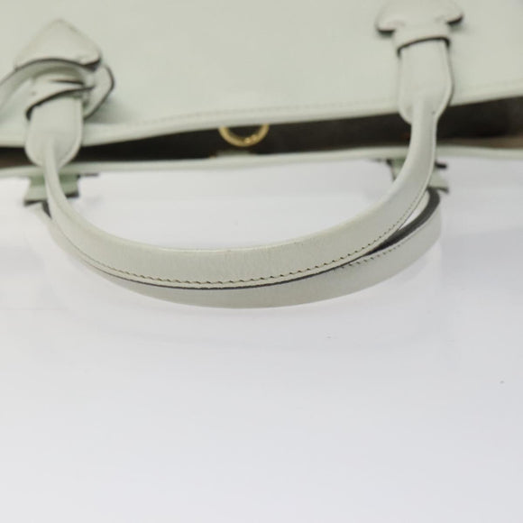 LOEWE Heritage Tote Bag Leather White Gold Auth kk436