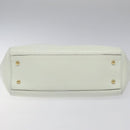 LOEWE Heritage Tote Bag Leather White Gold Auth kk436-5