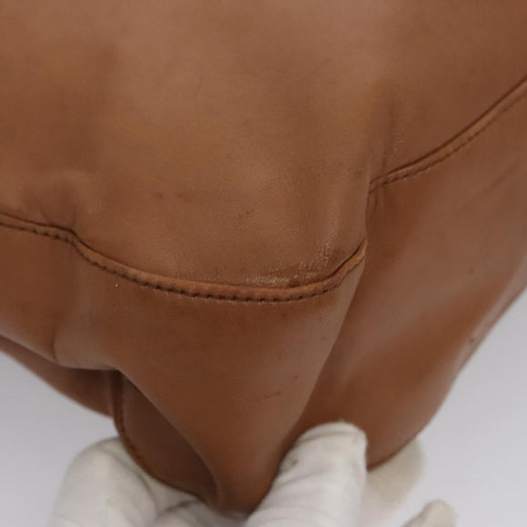 PRADA Shoulder Bag Leather Brown Auth kk437