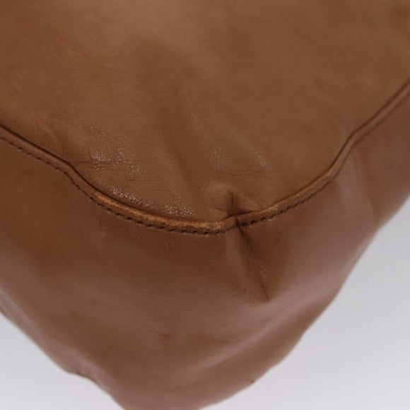 PRADA Shoulder Bag Leather Brown Auth kk437