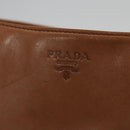 PRADA Shoulder Bag Leather Brown Auth kk437-14