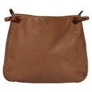 PRADA Shoulder Bag Leather Brown Auth kk437-2