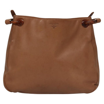 PRADA Shoulder Bag Leather Brown Auth kk437 - 0