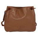 PRADA Shoulder Bag Leather Brown Auth kk437-3