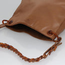 PRADA Shoulder Bag Leather Brown Auth kk437-6