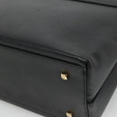 Salvatore Ferragamo Gancini Hand Bag Leather 2way Black Gold Auth kk442-15