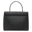 Salvatore Ferragamo Gancini Hand Bag Leather 2way Black Gold Auth kk442-2