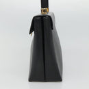 Salvatore Ferragamo Gancini Hand Bag Leather 2way Black Gold Auth kk442-4