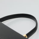 Salvatore Ferragamo Gancini Hand Bag Leather 2way Black Gold Auth kk442-8