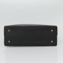 Salvatore Ferragamo Gancini Hand Bag Leather 2way Black Gold Auth kk442-5