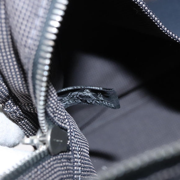 HERMES Her Line MM Tote Bag Canvas Gray Silver Auth kk445