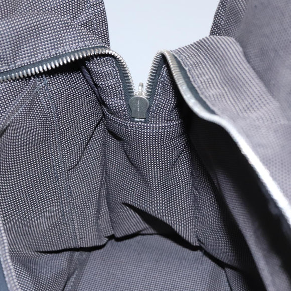 HERMES Her Line MM Tote Bag Canvas Gray Silver Auth kk445