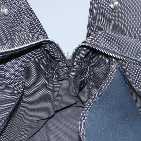 HERMES Her Line MM Tote Bag Canvas Gray Silver Auth kk445