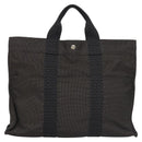 HERMES Her Line MM Tote Bag Canvas Gray Silver Auth kk445-2
