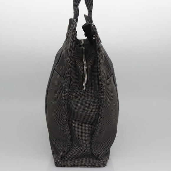 HERMES Her Line MM Tote Bag Canvas Gray Silver Auth kk445