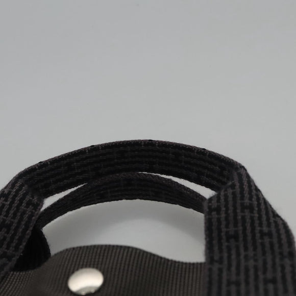 HERMES Her Line MM Tote Bag Canvas Gray Silver Auth kk445