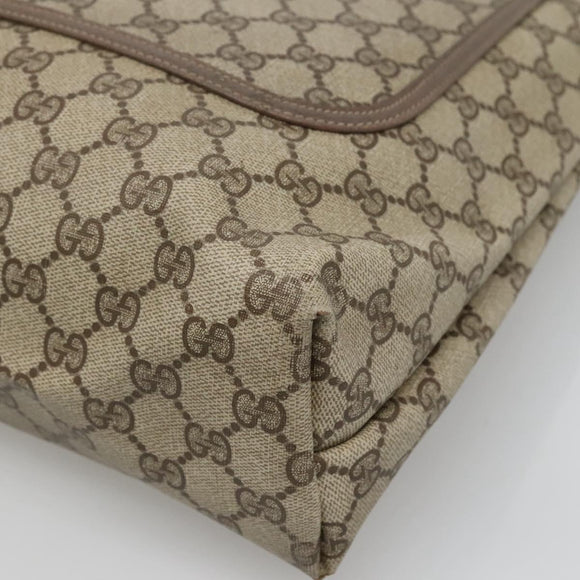 GUCCI GG Supreme Web Sherry Line Tote Bag PVC Leather Beige 39.02.003 Auth kk456