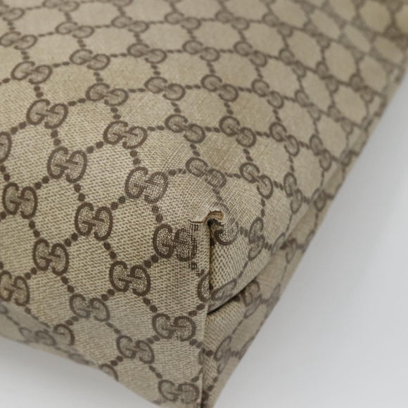 GUCCI GG Supreme Web Sherry Line Tote Bag PVC Leather Beige 39.02.003 Auth kk456