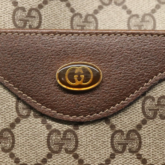 GUCCI GG Supreme Web Sherry Line Tote Bag PVC Leather Beige 39.02.003 Auth kk456