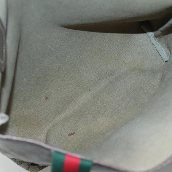 GUCCI GG Supreme Web Sherry Line Tote Bag PVC Leather Beige 39.02.003 Auth kk456