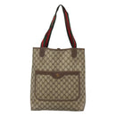 GUCCI GG Supreme Web Sherry Line Tote Bag PVC Leather Beige 39.02.003 Auth kk456-13
