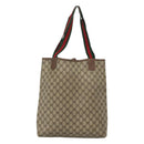 GUCCI GG Supreme Web Sherry Line Tote Bag PVC Leather Beige 39.02.003 Auth kk456-2