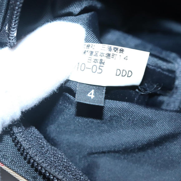 BURBERRY Nova Check Blue Label Hand Bag Nylon Beige Silver Auth kk458