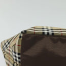Burberrys Blue Label Hand Bag Nylon Beige Silver Auth kk459-14
