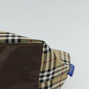 Burberrys Blue Label Hand Bag Nylon Beige Silver Auth kk459-15