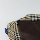 Burberrys Blue Label Hand Bag Nylon Beige Silver Auth kk459-16