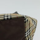 Burberrys Blue Label Hand Bag Nylon Beige Silver Auth kk459-9