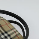 Burberrys Blue Label Hand Bag Nylon Beige Silver Auth kk459-8