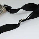 BURBERRY Nova Check Blue Label Shoulder Bag Nylon Beige Silver Auth kk460-7