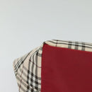 BURBERRY Nova Check Blue Label Tote Bag Nylon Beige Silver Auth kk461-9