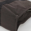 HERMES Her Line MM Hand Bag Canvas Gray Auth kk463-14