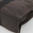 HERMES Her Line MM Hand Bag Canvas Gray Auth kk463-15