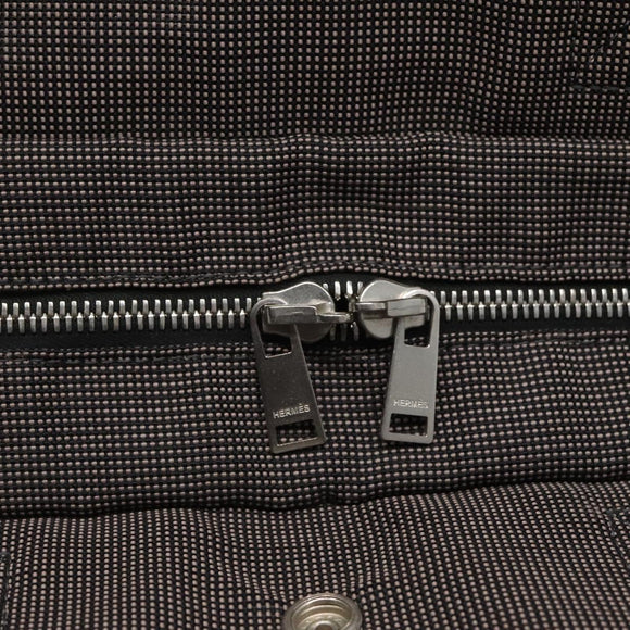 HERMES Her Line MM Hand Bag Canvas Gray Auth kk463