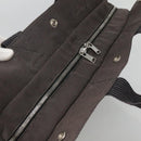 HERMES Her Line MM Hand Bag Canvas Gray Auth kk463-6