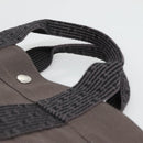 HERMES Her Line MM Hand Bag Canvas Gray Auth kk463-8