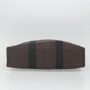 HERMES Her Line MM Hand Bag Canvas Gray Auth kk463-5