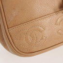 CHANEL Backpack Calf Skin Beige Gold CC Auth kk466V-20