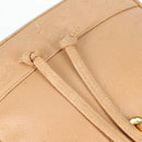 CHANEL Backpack Calf Skin Beige Gold CC Auth kk466V-25