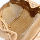 CHANEL Backpack Calf Skin Beige Gold CC Auth kk466V-10