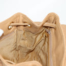 CHANEL Backpack Calf Skin Beige Gold CC Auth kk466V-27