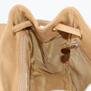 CHANEL Backpack Calf Skin Beige Gold CC Auth kk466V-28