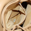 CHANEL Backpack Calf Skin Beige Gold CC Auth kk466V-32