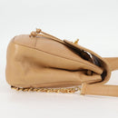 CHANEL Backpack Calf Skin Beige Gold CC Auth kk466V-5
