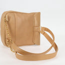 CHANEL Backpack Calf Skin Beige Gold CC Auth kk466V-8