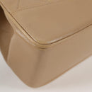 CHANEL Matelasse Chain Shoulder Bag Lamb Skin Beige Gold CC Auth kk467A-16