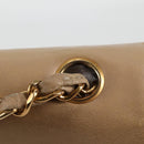 CHANEL Matelasse Chain Shoulder Bag Lamb Skin Beige Gold CC Auth kk467V-20